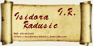 Isidora Radušić vizit kartica